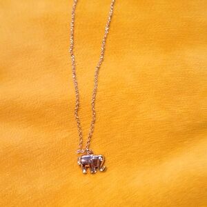 Rose gold tone elephant necklace